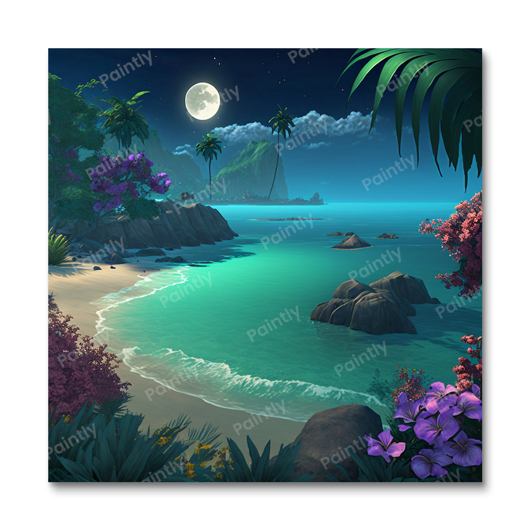 Moonlit Tropical Bliss III (Paint by Numbers)