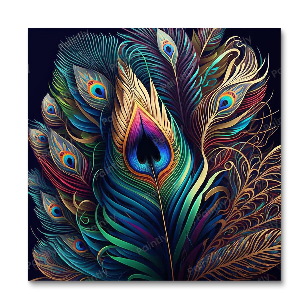 Peacock Feathers III (Diamond Painting)