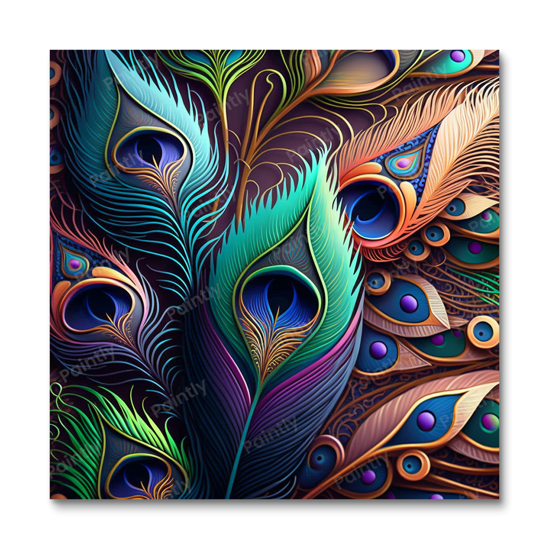 Peacock Feathers IV (Wall Art)