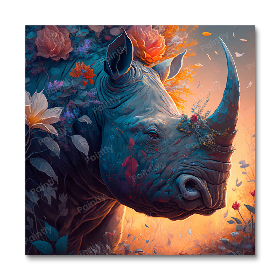 Majestic Rhino I (diamantmaleri)