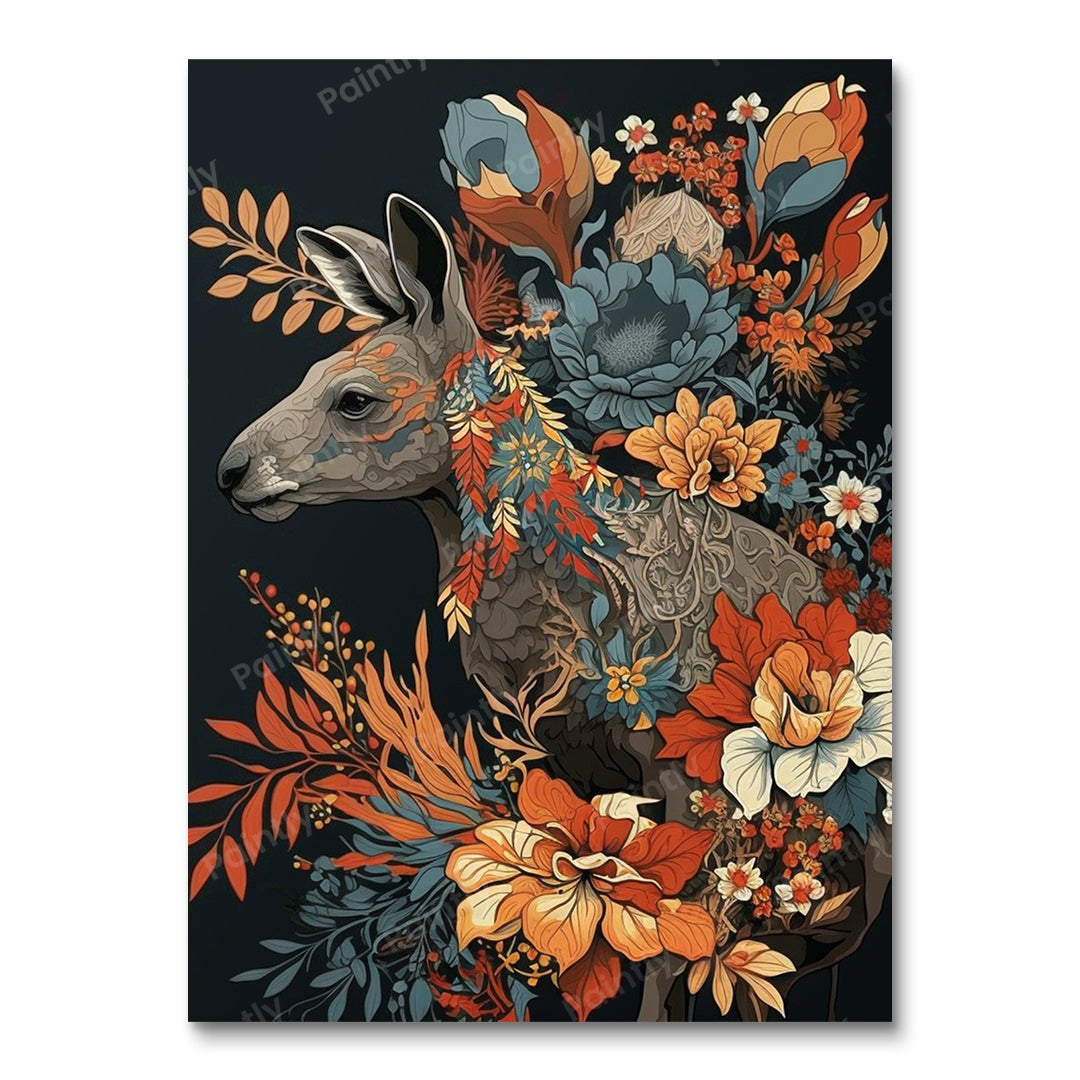 Floral Wallaby (Paint by Numbers)