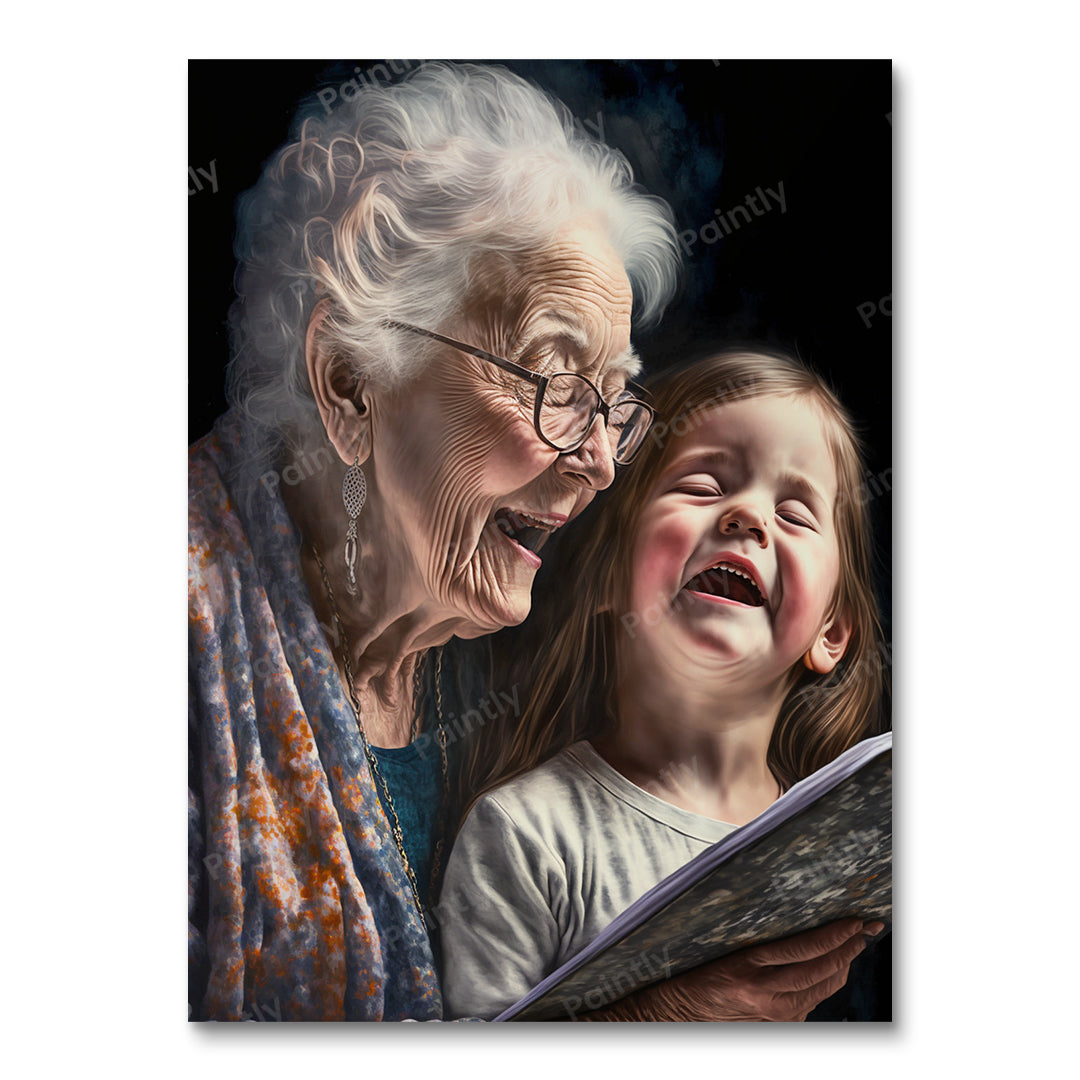 Grandma and Grand Daughter Singing (Diamond Painting)