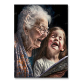 Grandma and Grand Daughter Singing (Wall Art)