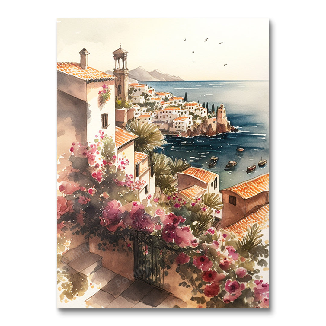 Italian Coastal Town III (Paint by Numbers)