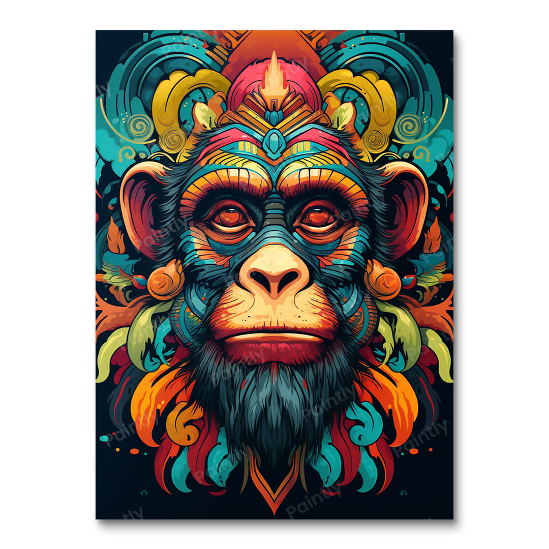 Vivid Primate Reverie (Diamond Painting)