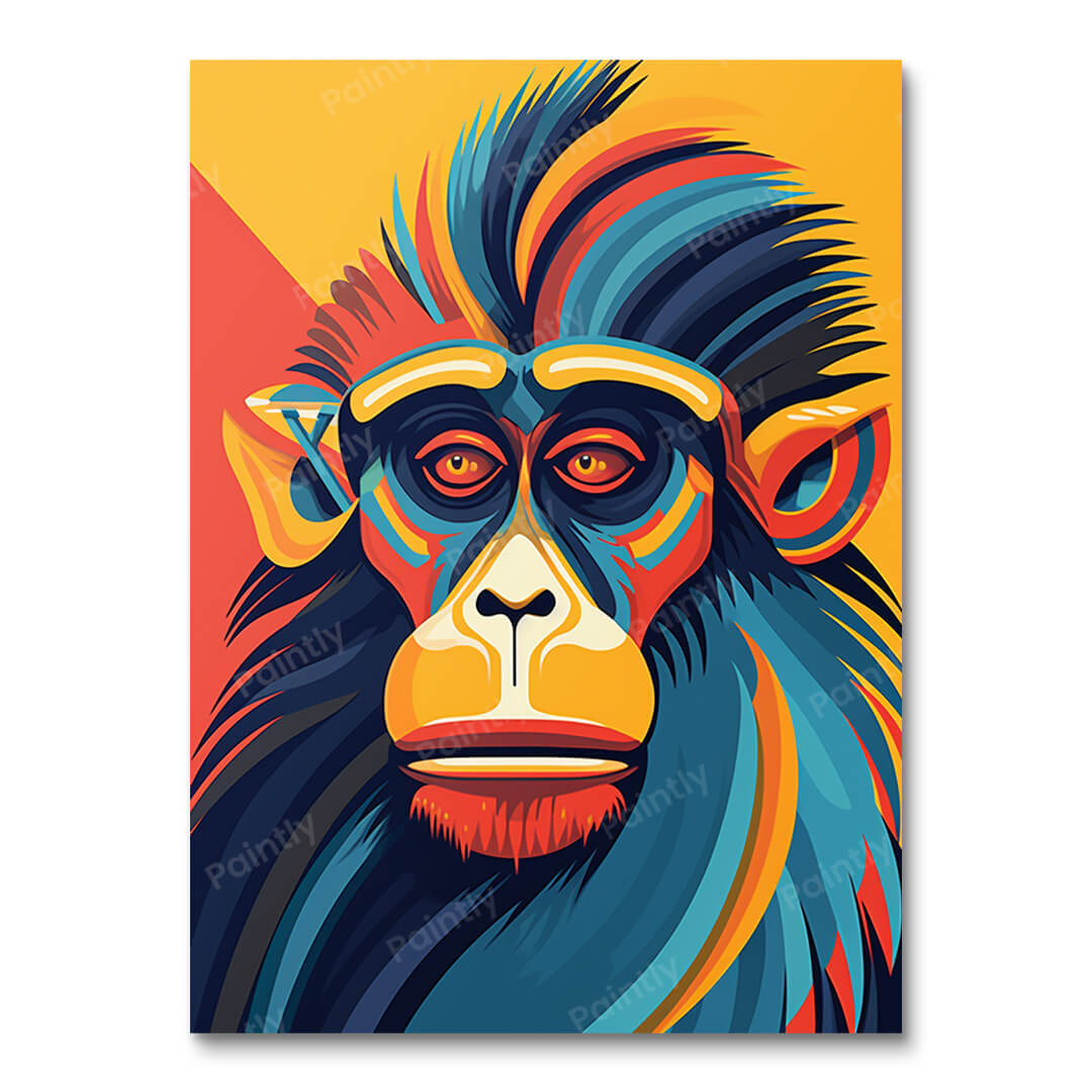 Whimsical Baboon Gaze (Diamond Painting)