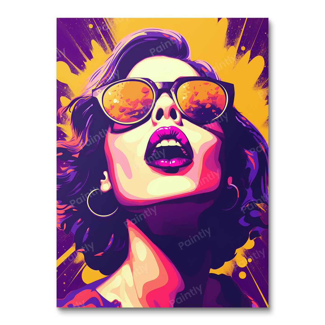 Pop Art Girl in Shades I (Diamantmalerei)