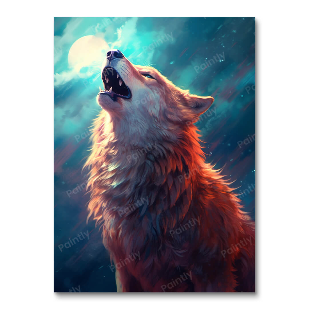 Twilight Howl Wolf II (Vægkunst)