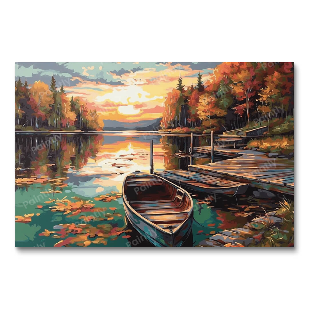 Boat Amidst Autumn Splendor