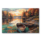 Boat Amidst Autumn Splendor (Wall Art)