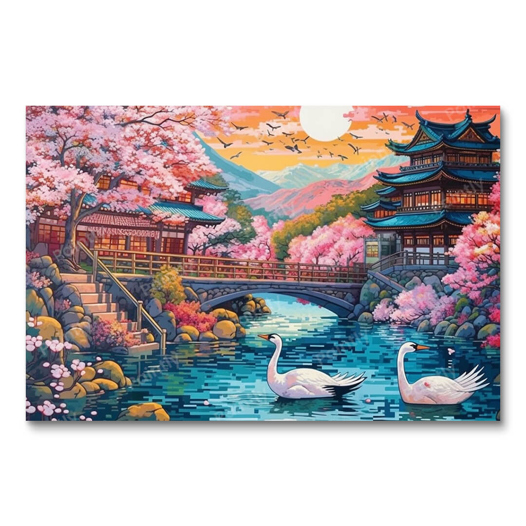 Eine japanische Ode an Natur und Spiritualität (Wandkunst)