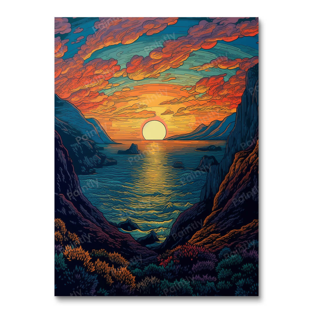 Sundown Surrealism Paint by Numbers – Paintly