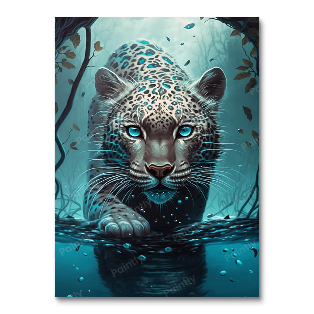 Lauernder Leopard