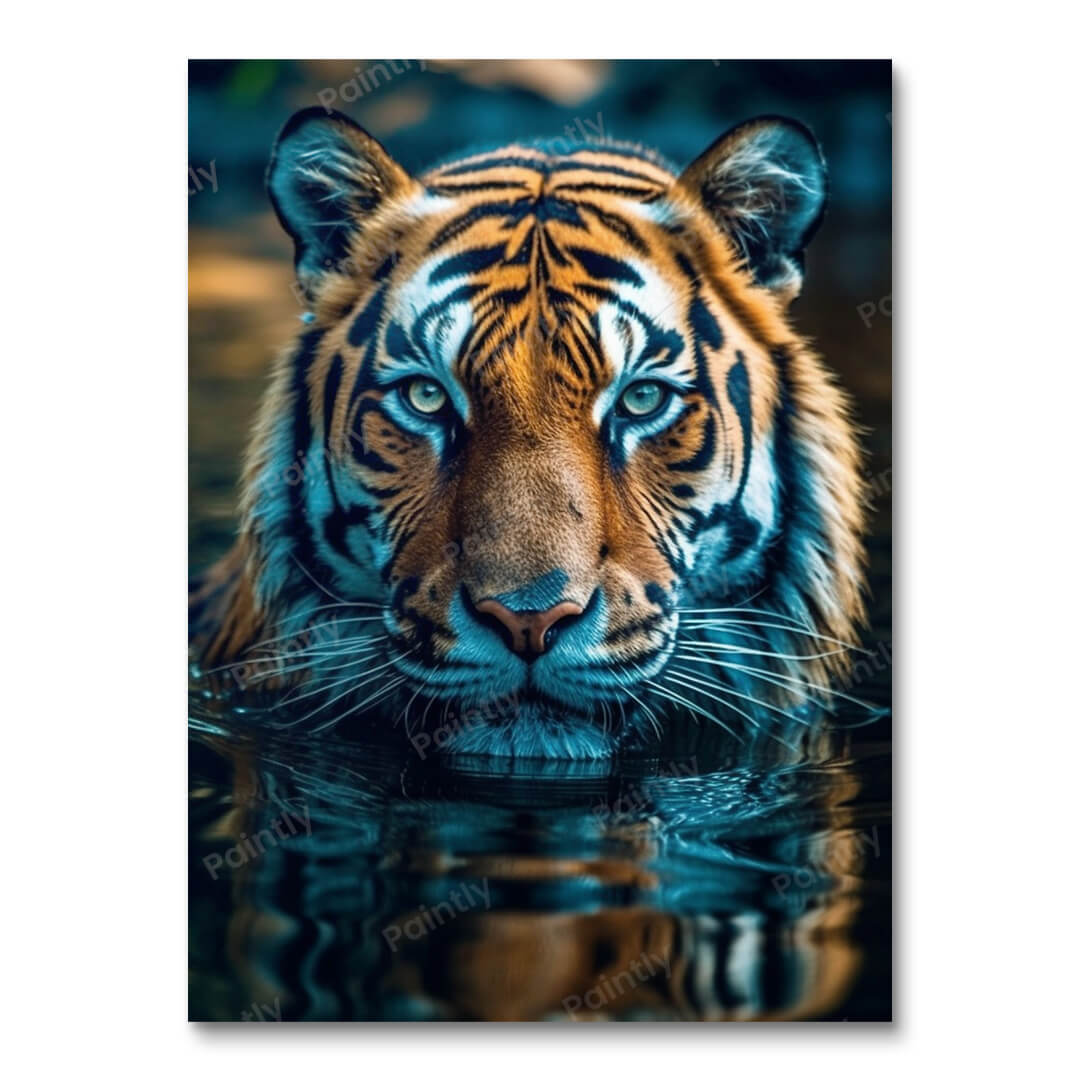 Untergetauchter Tiger (Wandkunst)