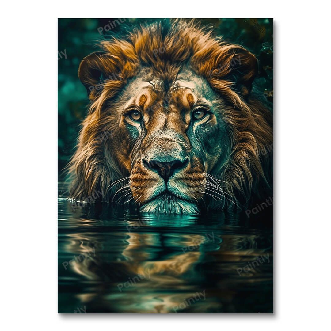 Submerged Lion (Diamond Painting)