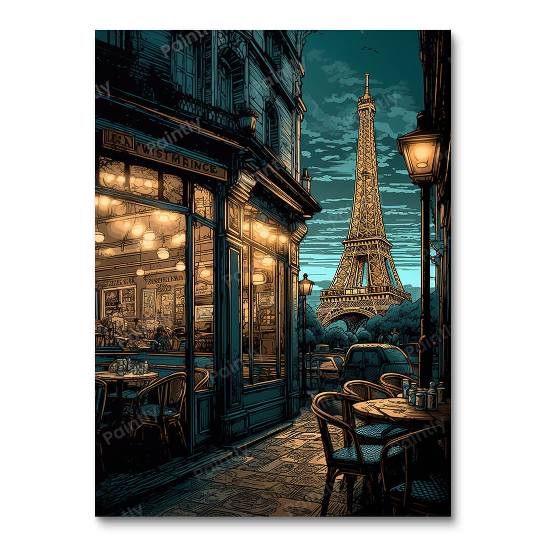 Night Scene Paris (Paint by Numbers)
