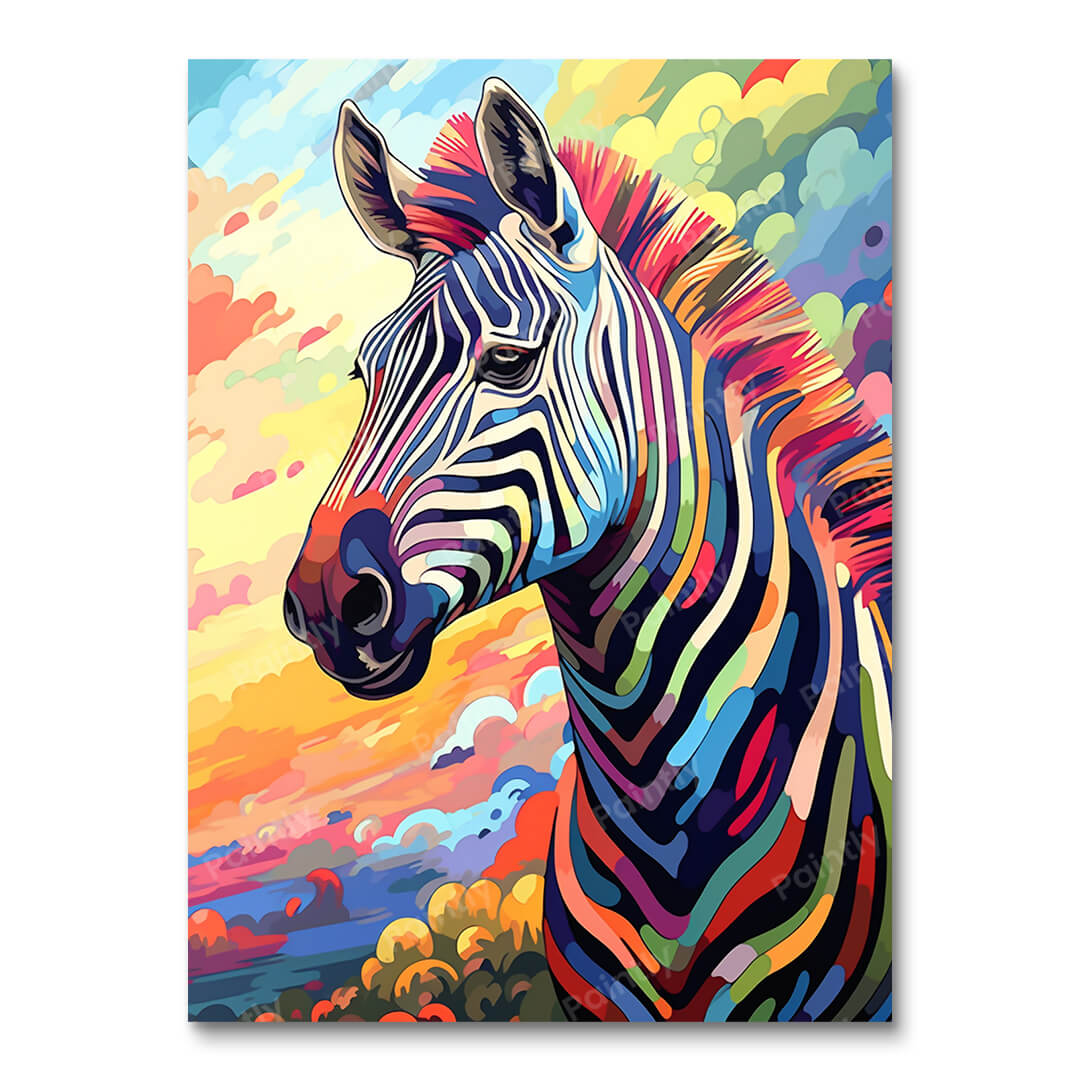 Psychedelic Zebra II (vægkunst)