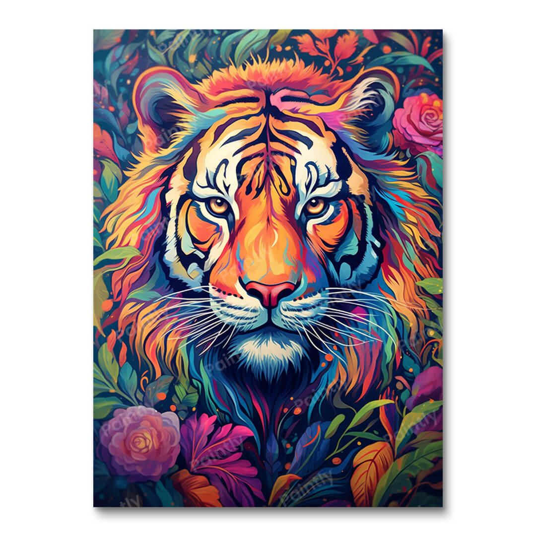 Psychedelic Tiger I (Vægkunst)