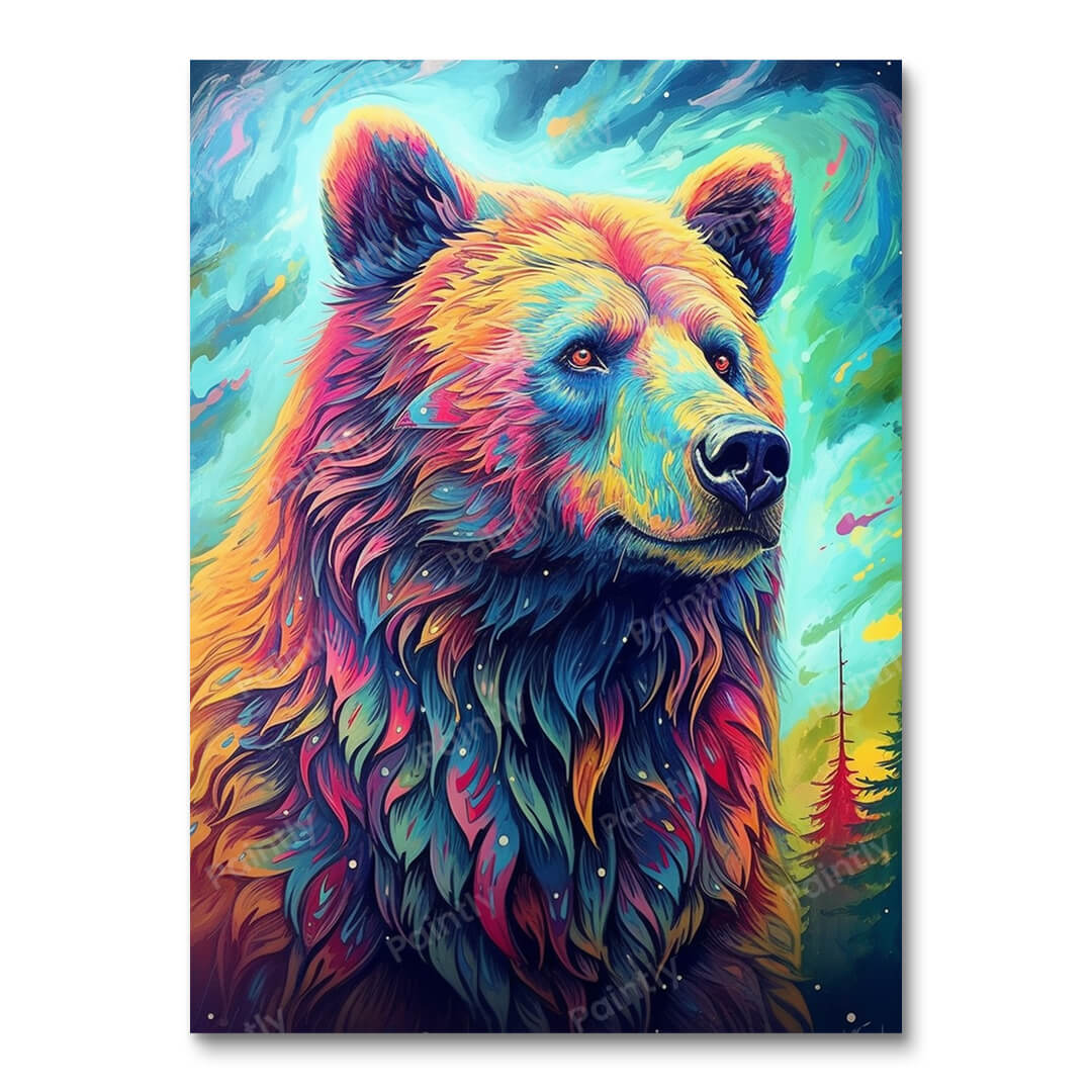 Psychedelic Bear I (Vægkunst)