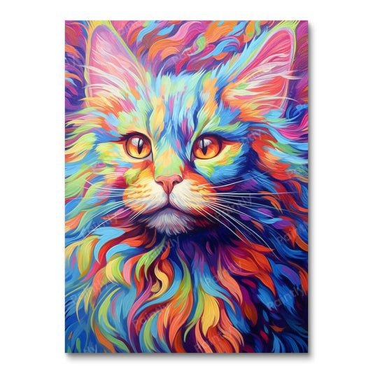 Psychedelische Katze II (Diamantmalerei)