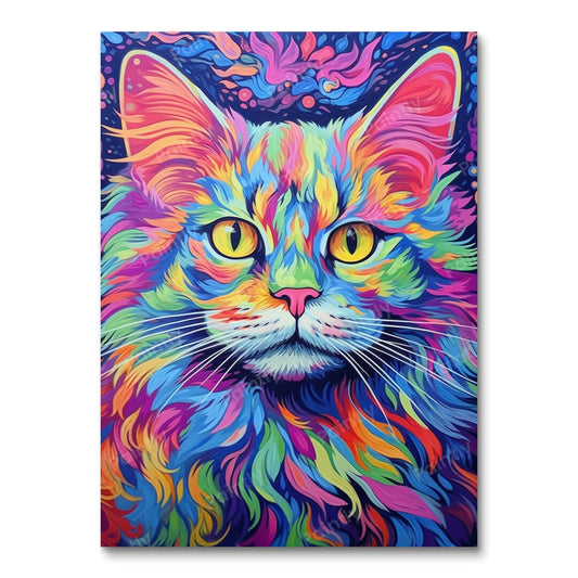 Psychedelische Katze III (Diamantmalerei)