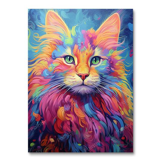 Psychedelische Katze V (Diamantmalerei)