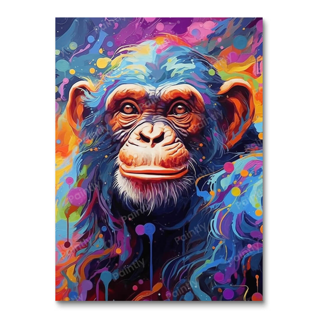 Psychedelic Chimpanse I (Vægkunst)