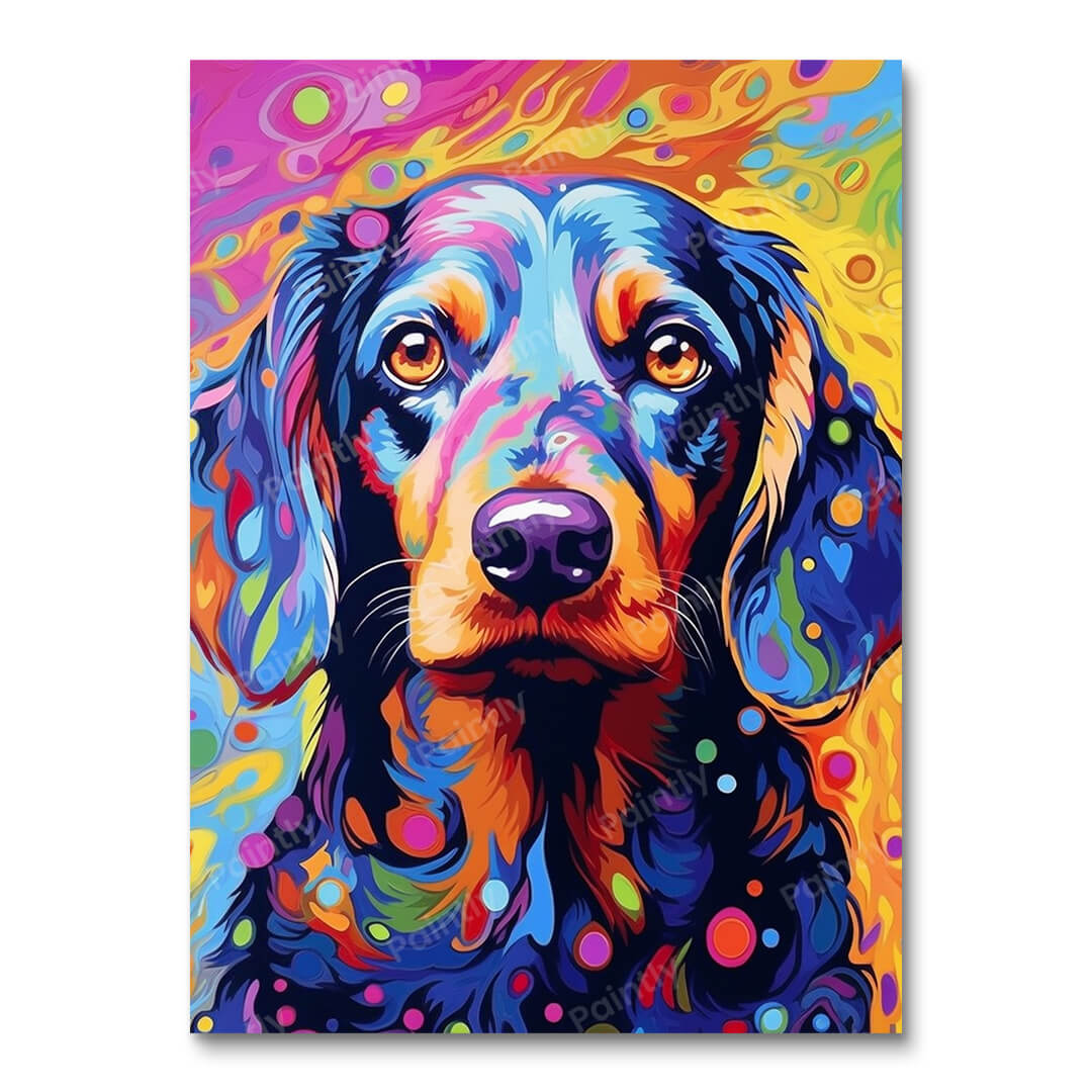 Psychedelischer Hund VI (Diamantmalerei)