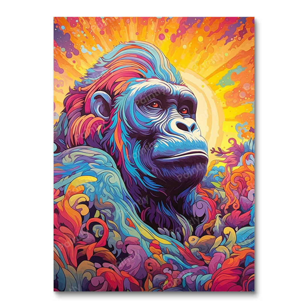 Psykedelisk Gorilla I (diamantmaleri)