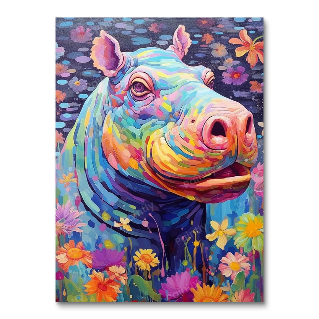 Psychedelic Hippo III (Diamond Painting)