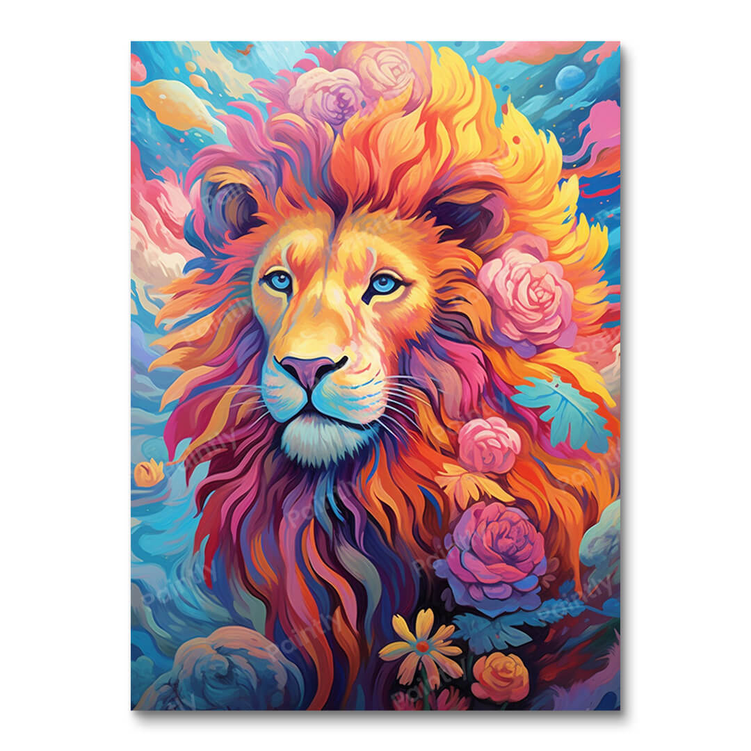 Psychedelic Lion VIIII (Diamond Painting)