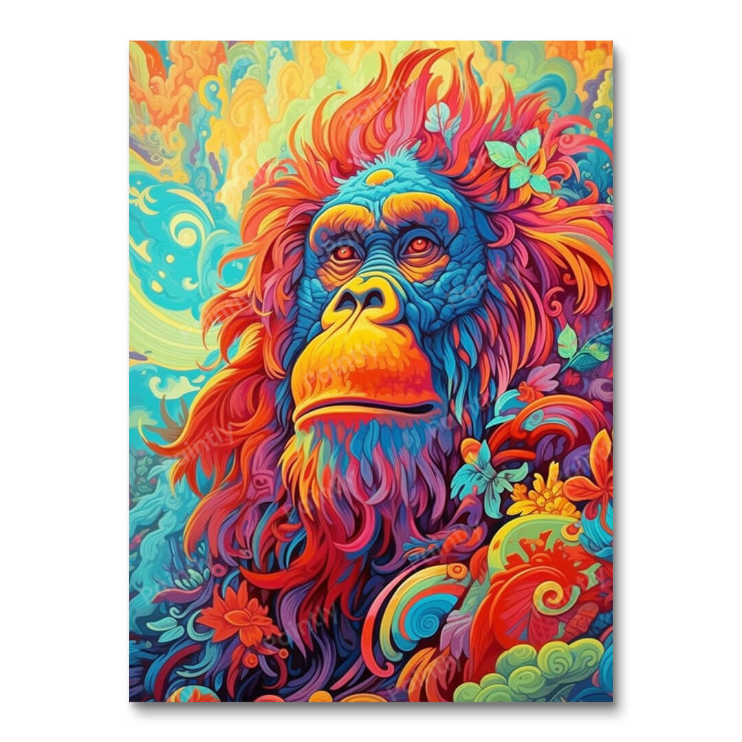 Psykedelisk Orangutang I (Vægkunst)