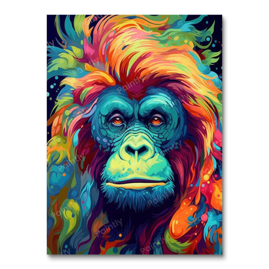 Psykedelisk Orangutan III (vægkunst)