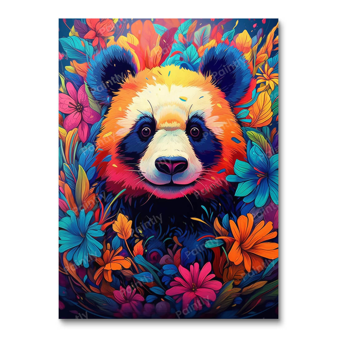 Psychedelischer Panda I (Diamantmalerei)