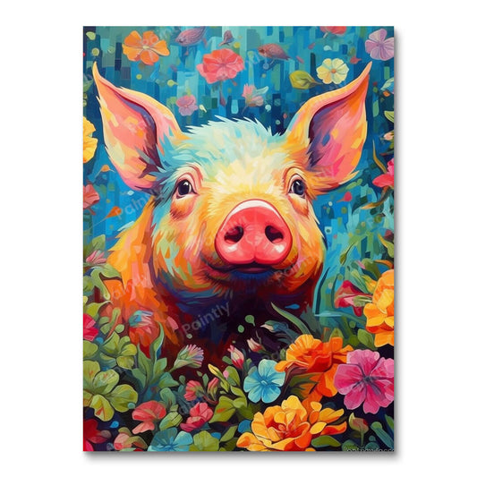 Psychedelisches Schwein I (Diamantmalerei)