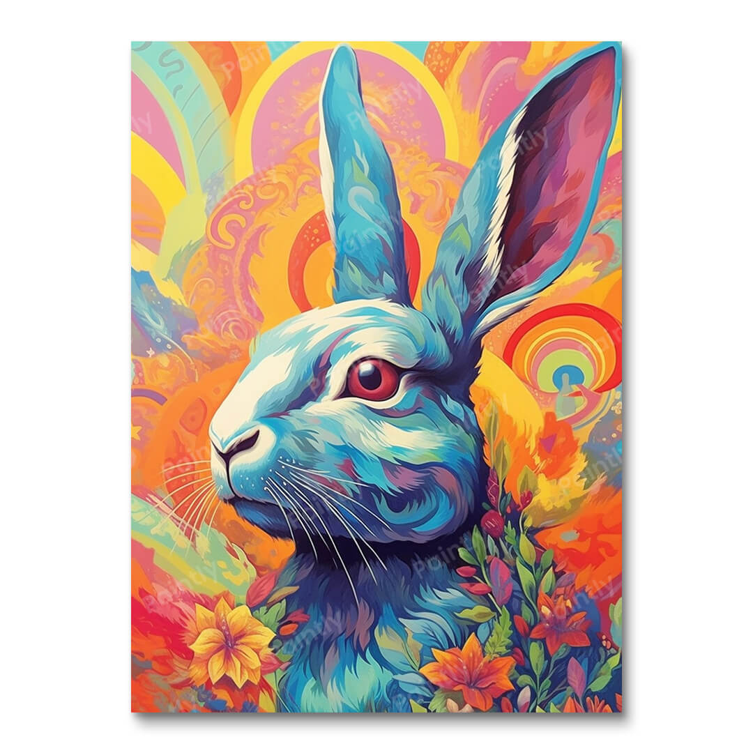 Psychedelic Rabbit II (diamantmaleri)