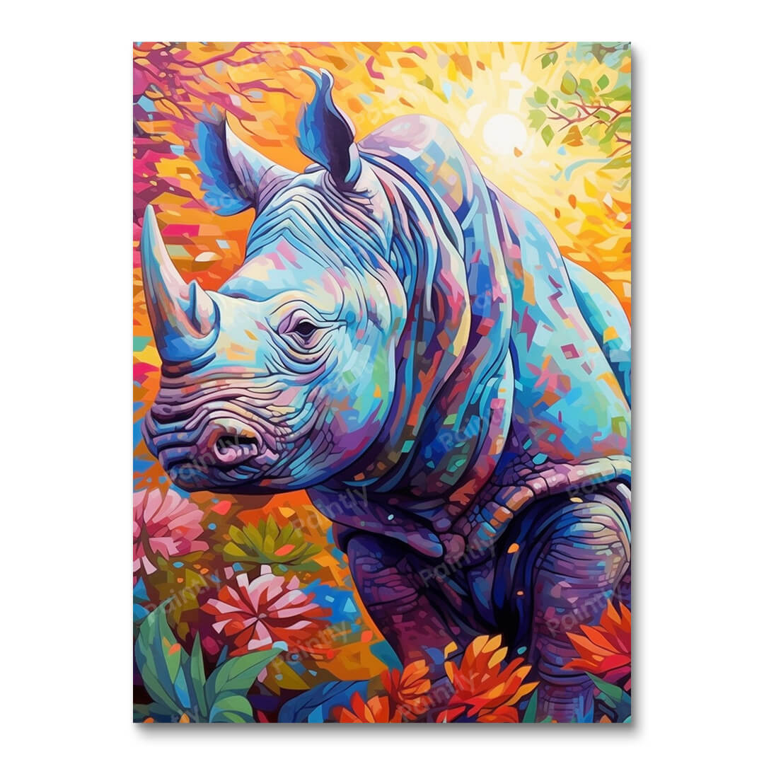 Psychedelic Rhino I (Vægkunst)