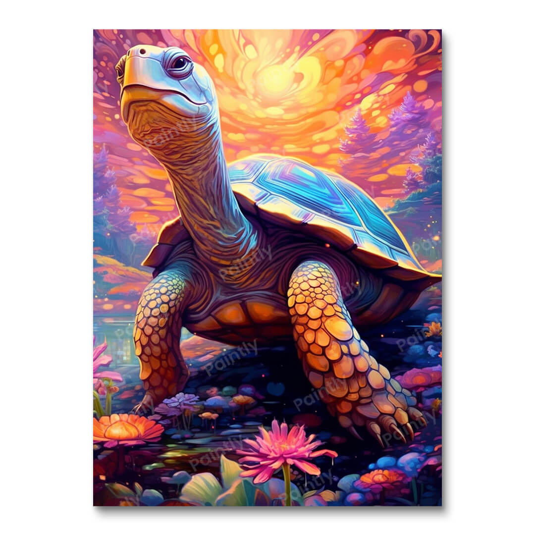 Psychedelische Schildkröte II (Wandkunst)